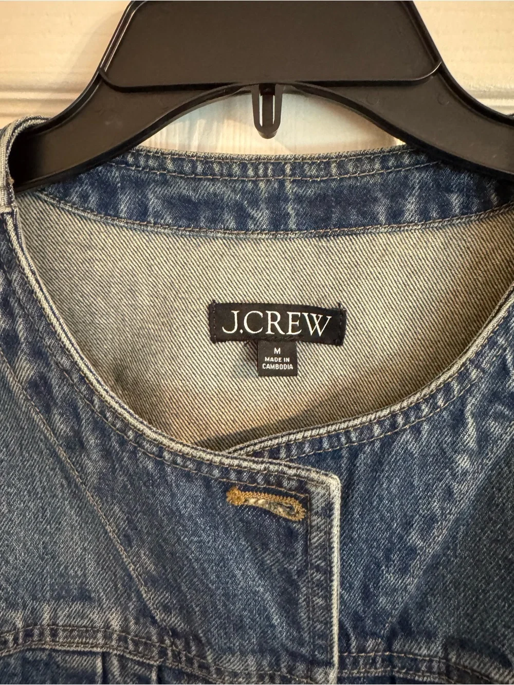 J.Crew Collarless Denim Modern Utility Jean Jacket